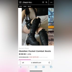 Current Mood- Obsidian Pocket Combat Boots